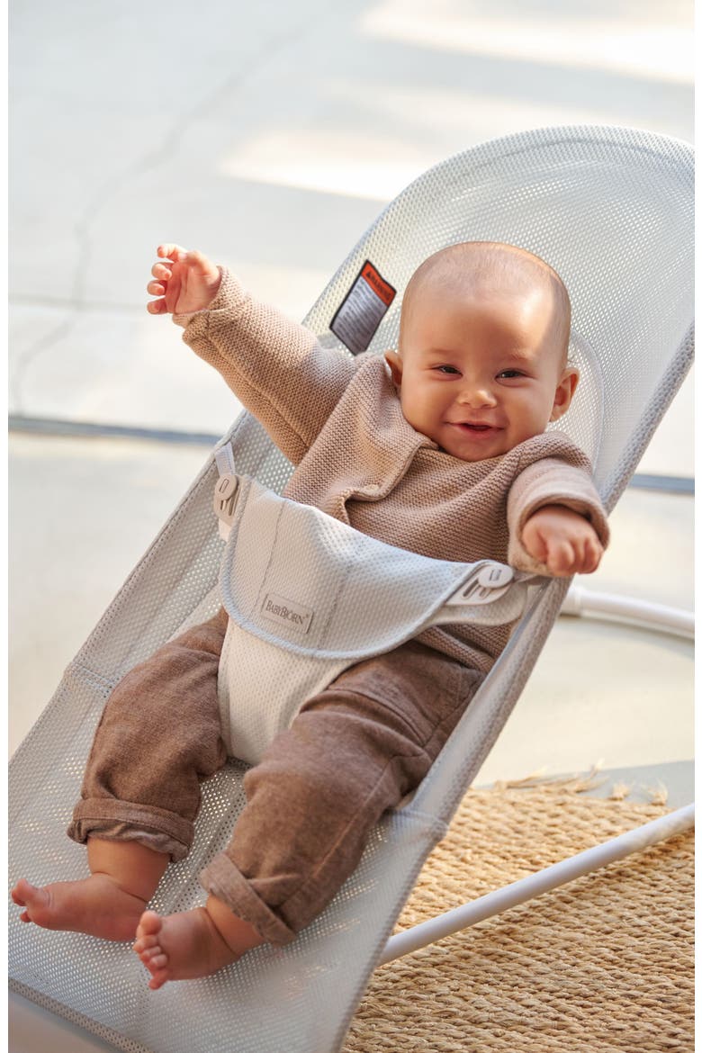 Bouncer Balance Soft Convertible Mesh Baby Bouncer, Alternate, color, SILVER/ WHITE