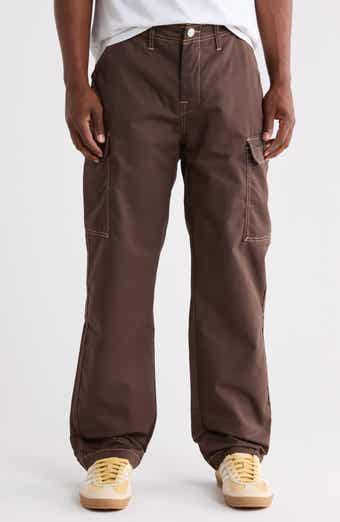 Straight Leg Contrast Stitch Cargo Pants