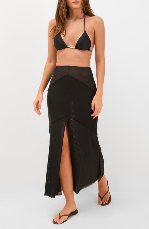 Taly Semisheer Mesh Cover-Up Maxi Skirt