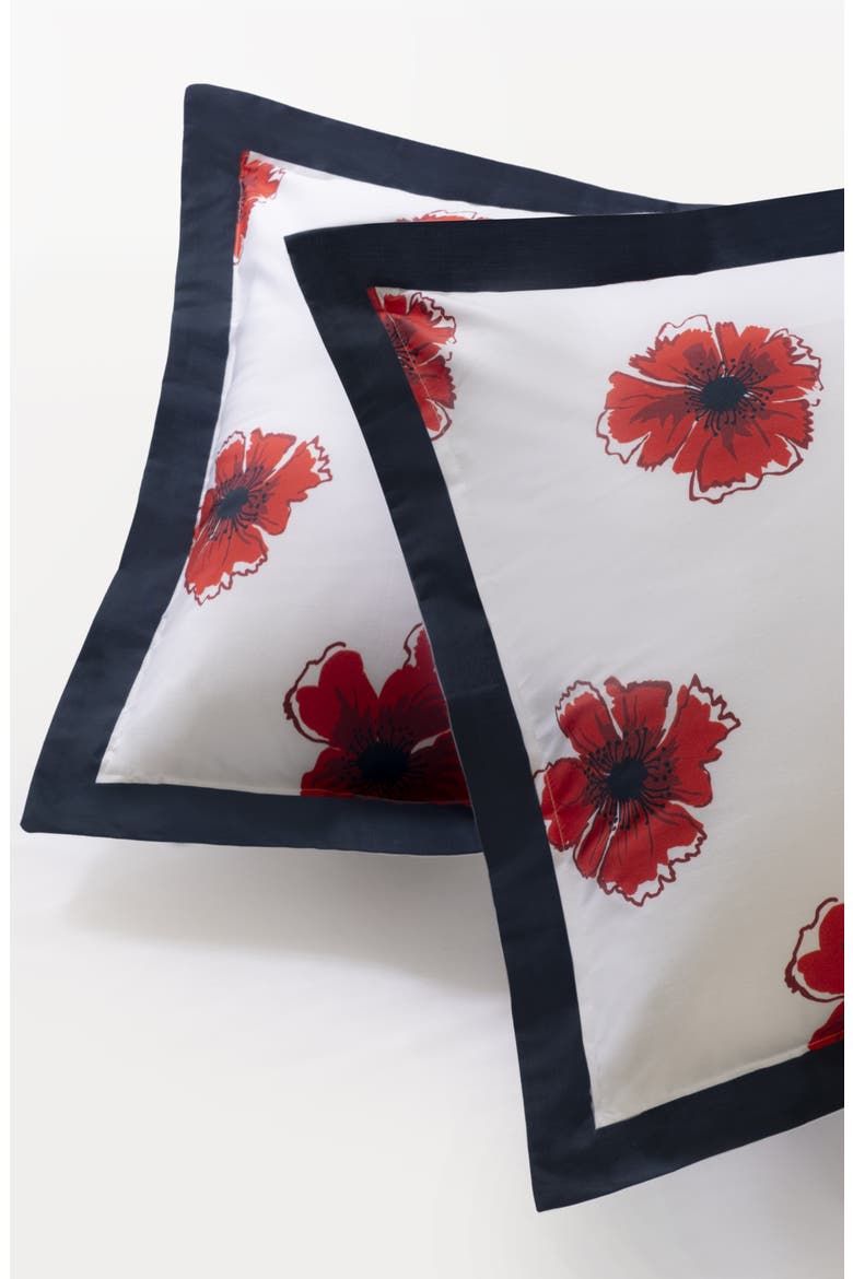 Set of Two Poppy Hawaiian Print Pillow Sham, Alternate, color, NAVY