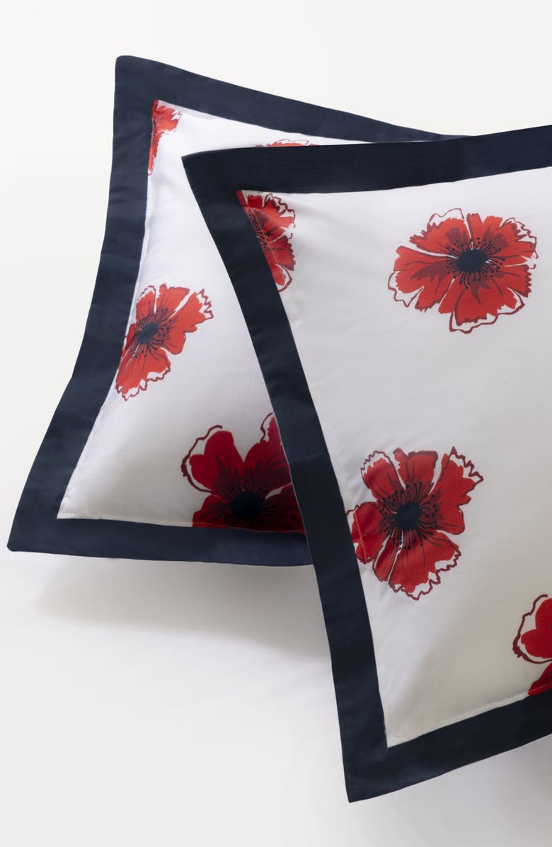 Brooks Brothers Set of Two Poppy Hawaiian Print Pillow Sham, Alternate, color, Navy