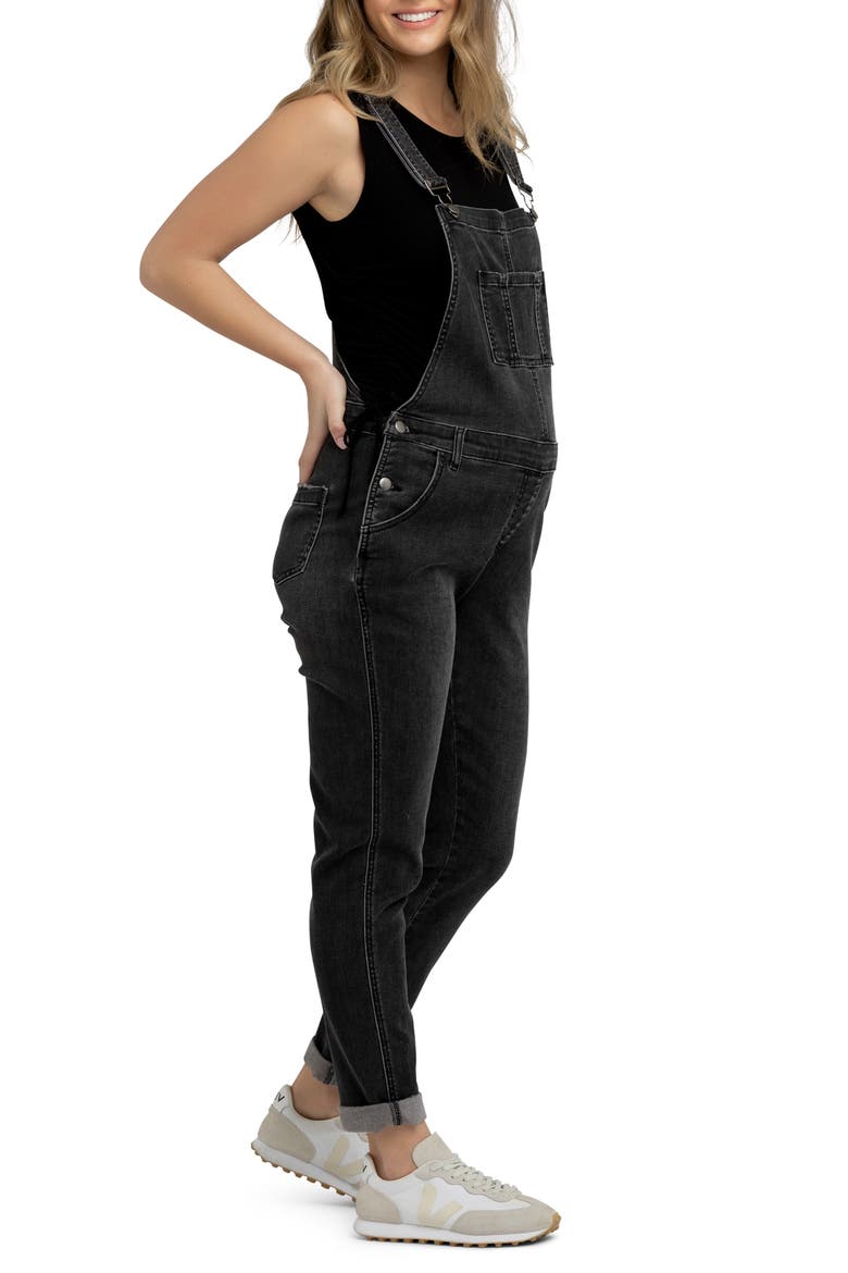 Denim Overalls, Alternate, color, BLACK