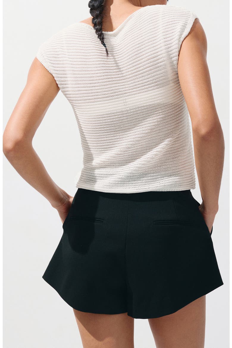 Short-Sleeved Crewneck Sweater, Alternate, color, OFF WHITE