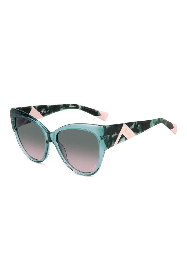 57mm Sqaure Gradient Sunglasses, Alternate, color, GREEN