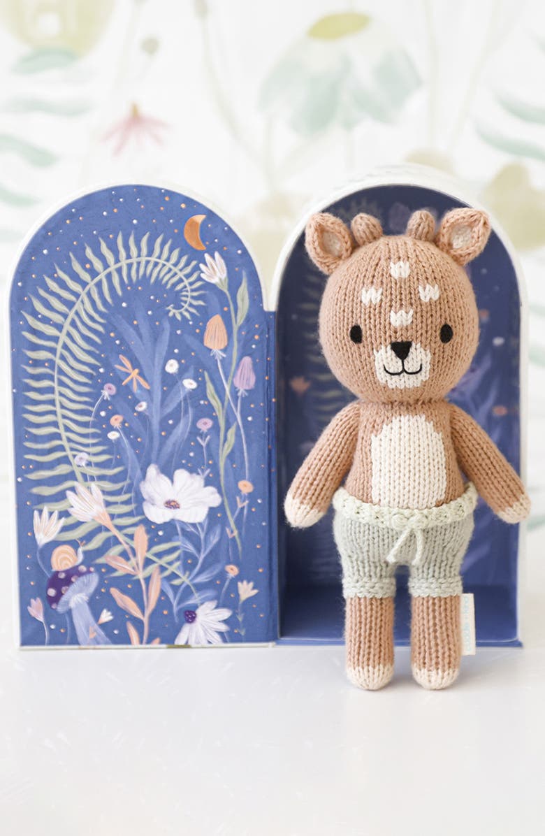 cuddle+kind Tiny Elliot the Fawn Stuffed Animal, Alternate, color, Brown/Green