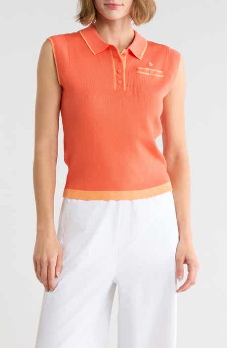 Sleeveless Cropped Polo Sweater