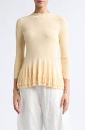 ASHLYN Garrett Peplum Ruffle Hem Mock Neck Top