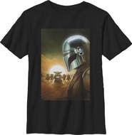 Star Wars: The Mandalorian and Grogu Boy's Star Wars The Mandalorian and Grogu Din Djarin and The Child Crew  Graphic T-Shirt