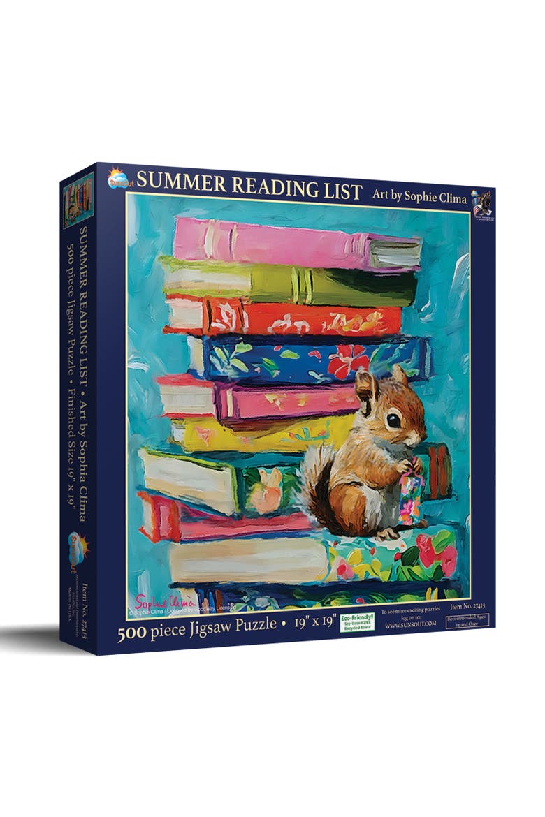 Summer Reading List 500 piece Jigsaw Puzzle for Adults, Main, color, Multicolor
