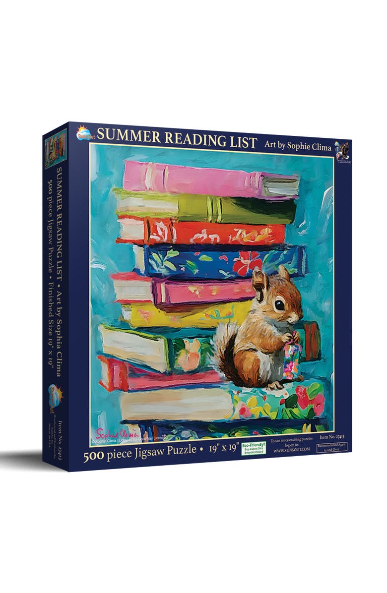 Sunsout Summer Reading List 500 piece Jigsaw Puzzle for Adults, Main, color, Multicolor
