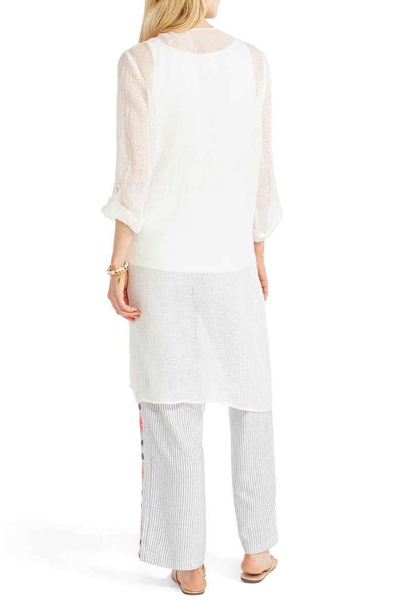 Boatcruise Long Linen Cardigan, Alternate, color, PAPER WHITE
