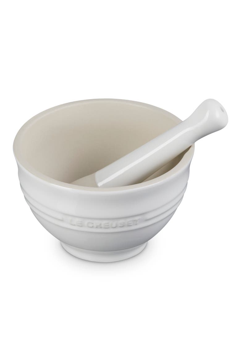 Mortar & Pestle Set, Alternate, color, WHITE