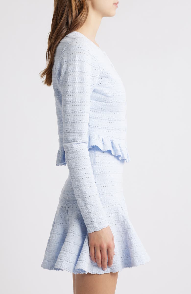 LoveShackFancy Rogan Pointelle Cardigan, Alternate, color, Morning Sky