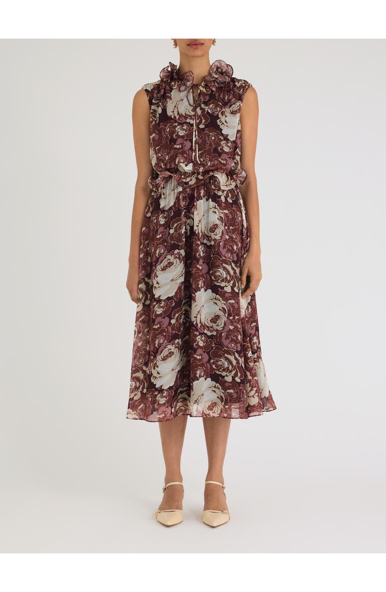 Rebecca Taylor Sarita Dress, Main, color, Raisin Combo
