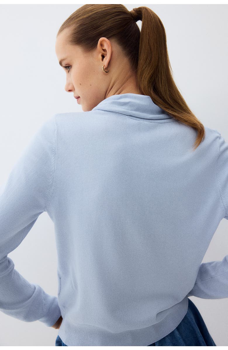 H&M Scarf-collar Jumper, Alternate, color, Light Blue