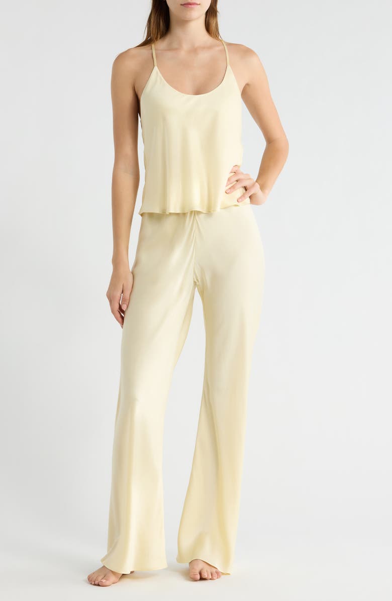 Lunya Washable Silk Bias Cut Cami Pajamas, Main, color, French Butter