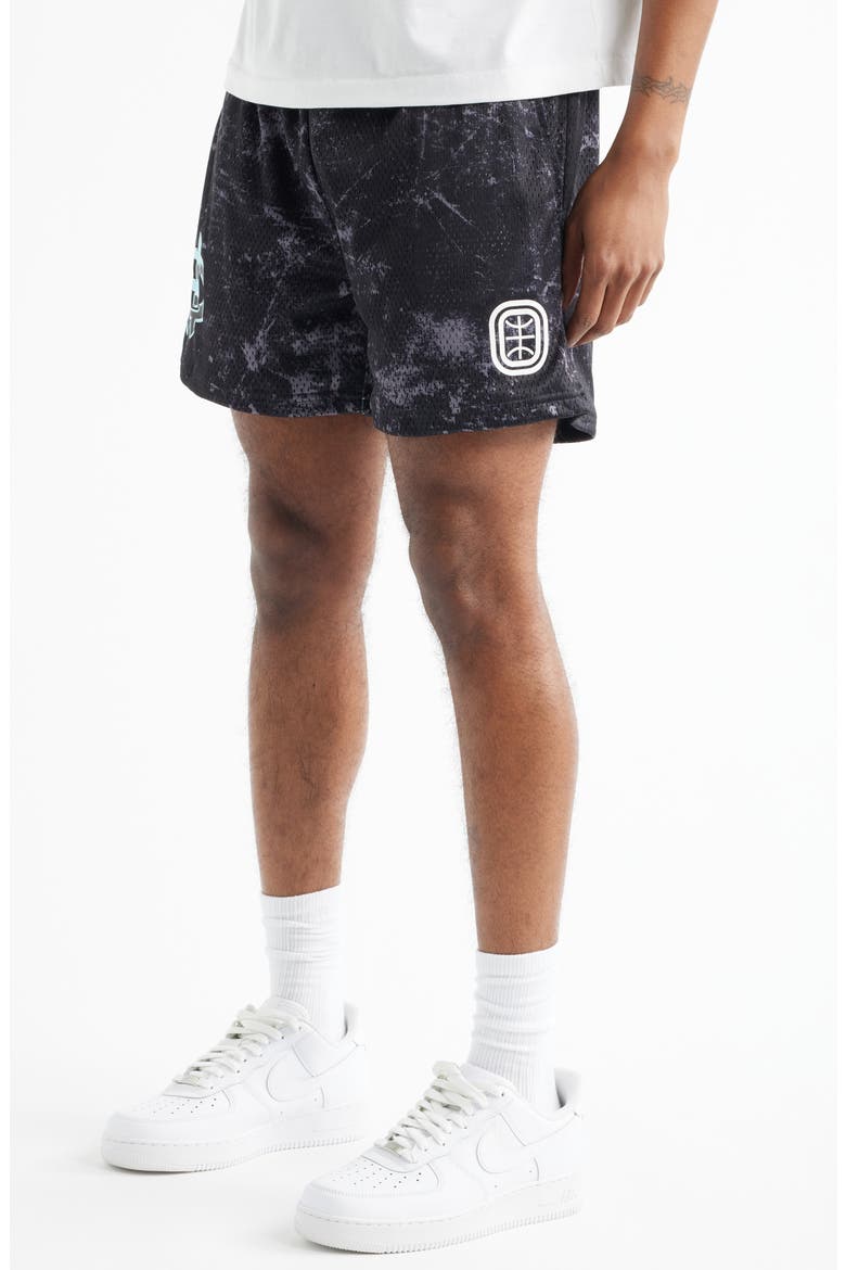 Cold Hearts Iced Mesh Shorts, Alternate, color, BLACK