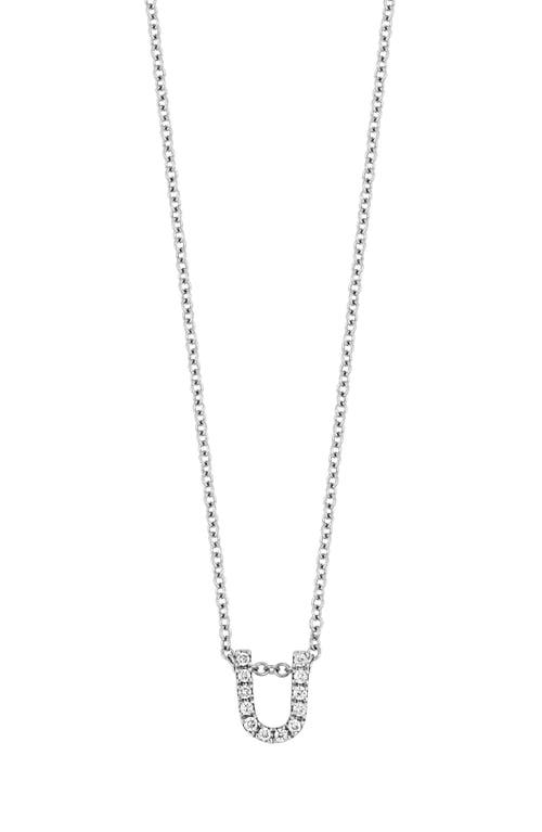 Bony Levy Diamond Pavé Initial Pendant Necklace In 18k White Gold - U