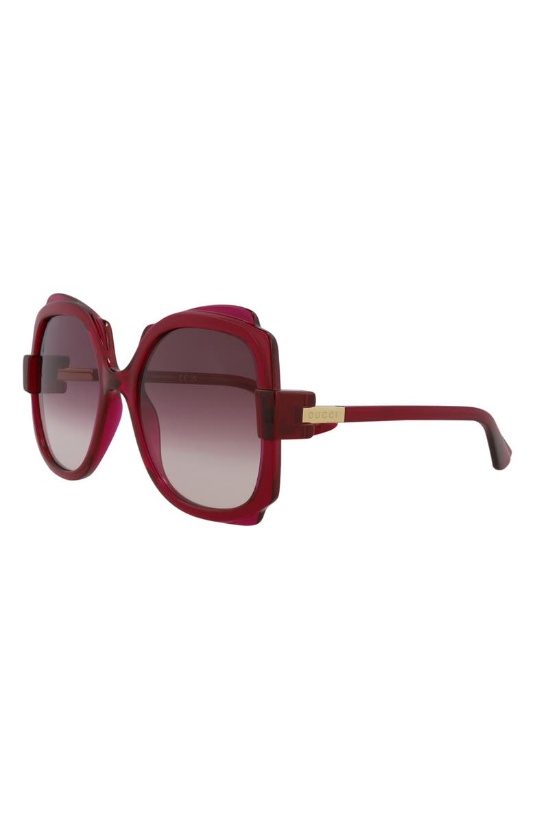 Gucci 57mm Oval Fashion Sunglasses, Alternate, color, Violet Violet Violet