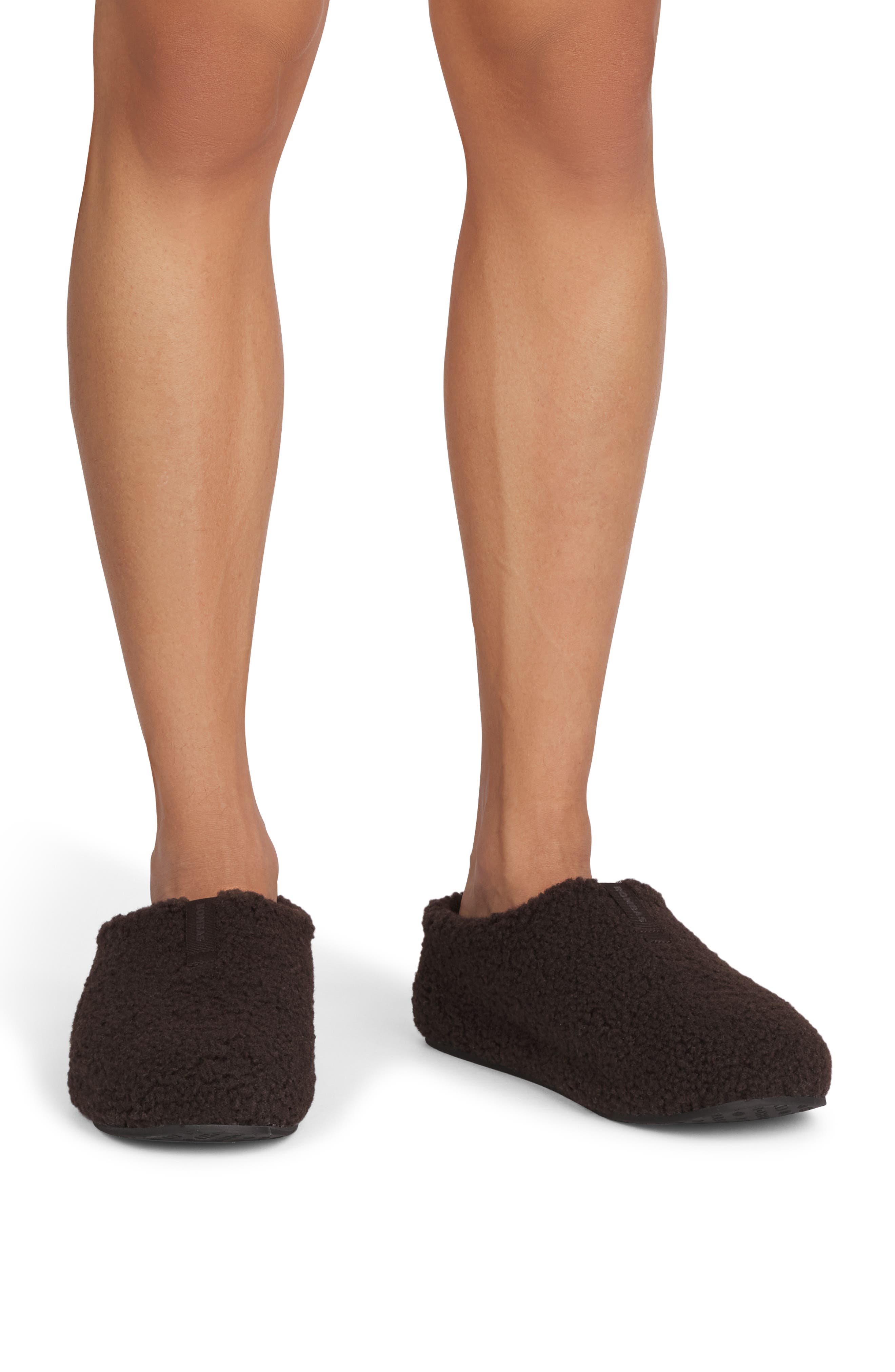 Bombas Sunday Faux Fur Slipper, Alternate, color, Dark Espresso