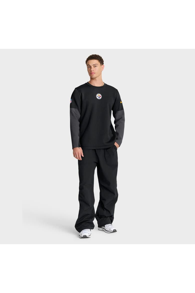 Men's Nike Black Pittsburgh Steelers Sideline Coach Therma-FIT Long Sleeve T-Shirt, Alternate, color, Black