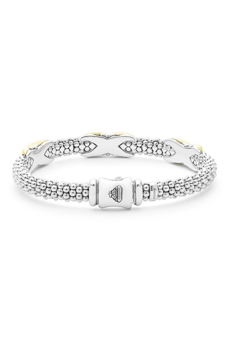 Embrace Station Bracelet, Alternate, color, SILVER/ GOLD