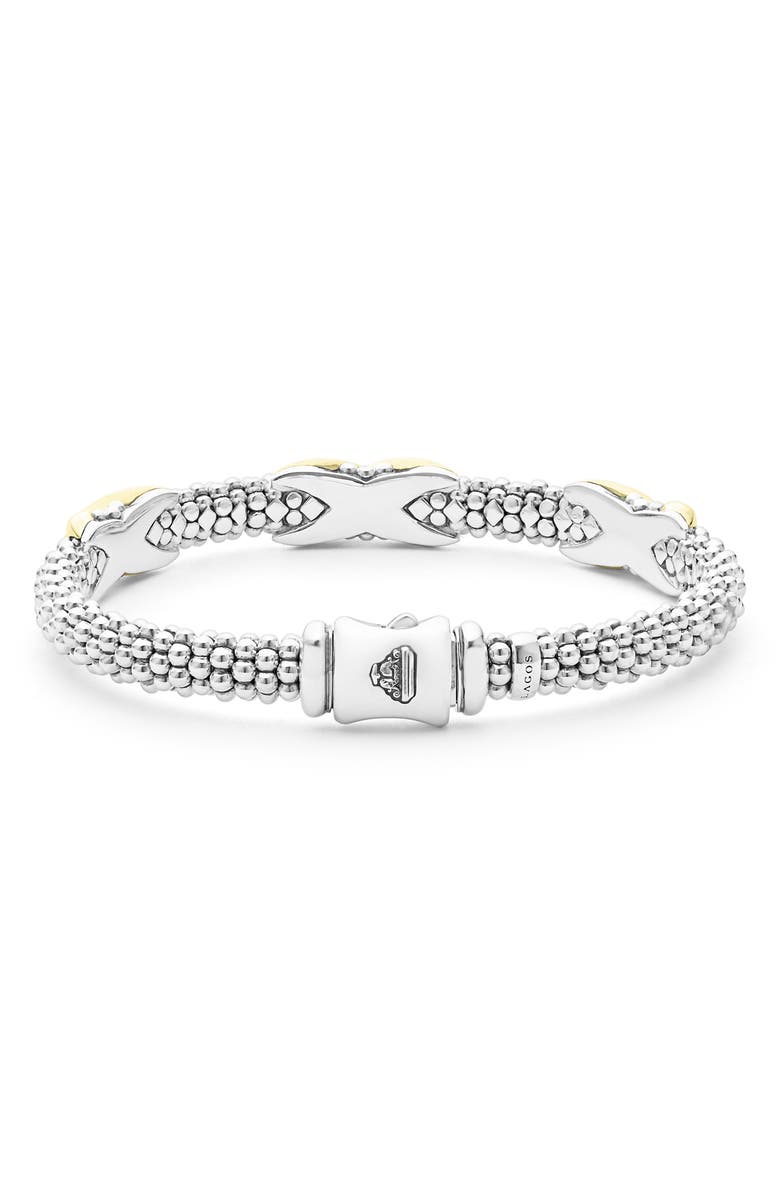 LAGOS Embrace Station Bracelet, Alternate, color, Silver/ Gold