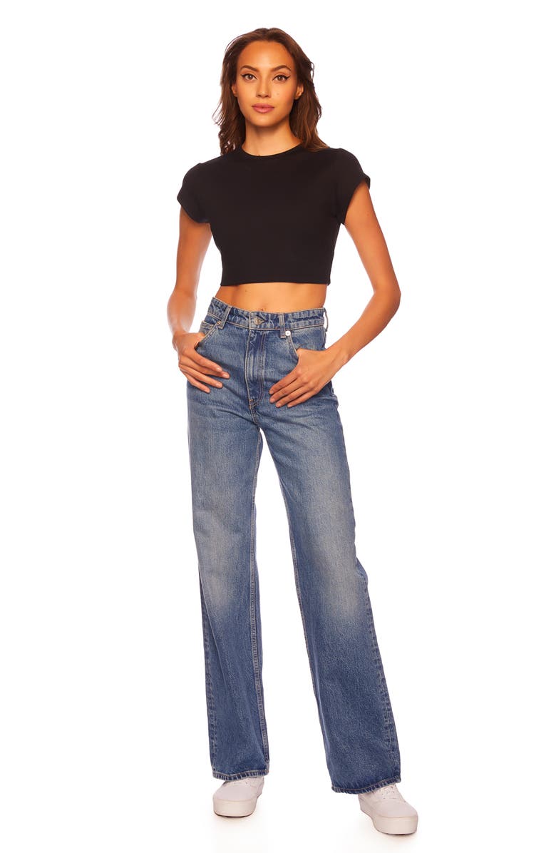 Susana Monaco Crewneck Rib Crop T-Shirt, Alternate, color, 