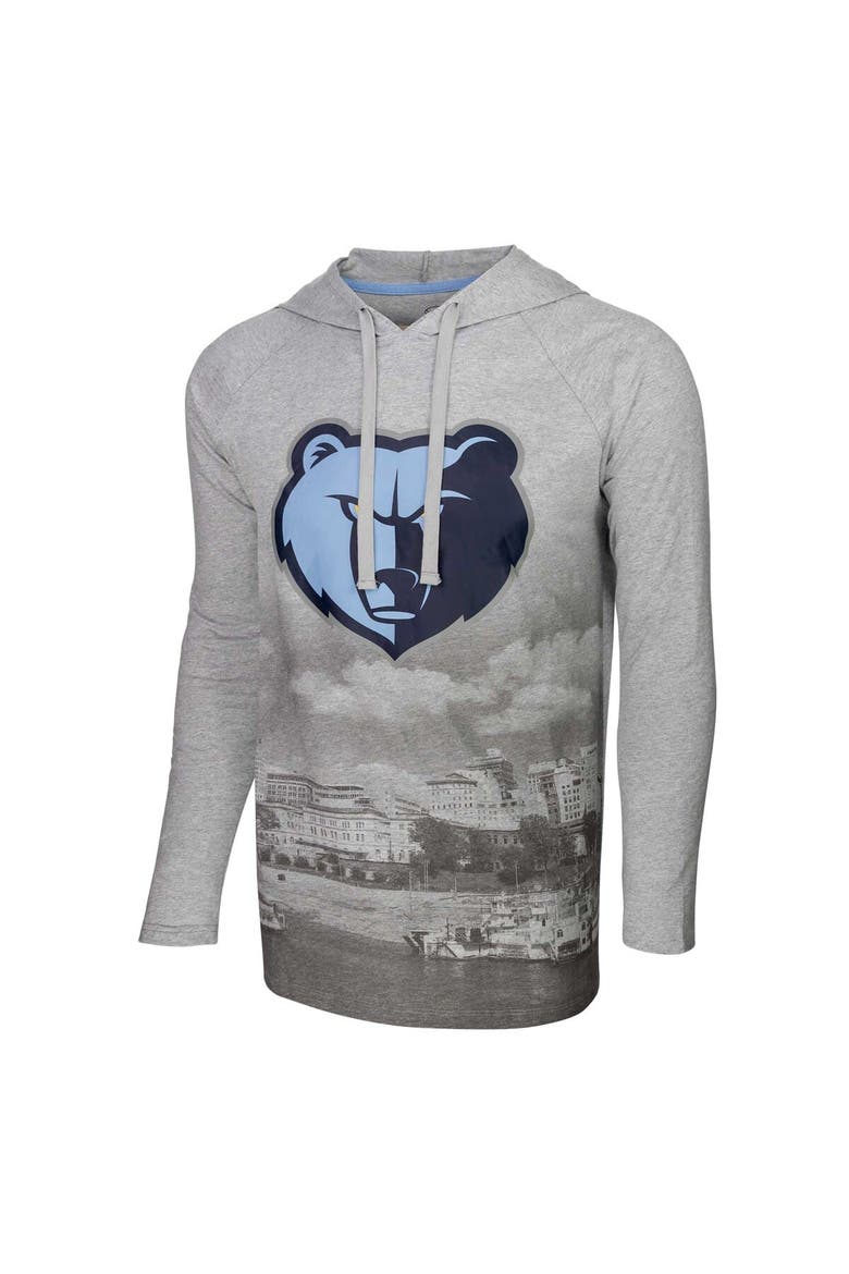 Men's Stadium Essentials Heather Gray Memphis Grizzlies Atrium Raglan Long Sleeve Hoodie T-Shirt, Alternate, color, Heather Gray