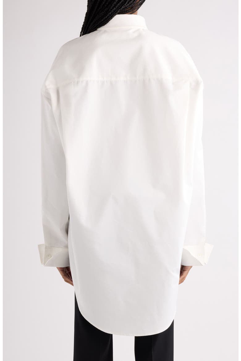 Classic Cotton & Silk Poplin Button-Up Shirt, Alternate, color, 9000 WHITE