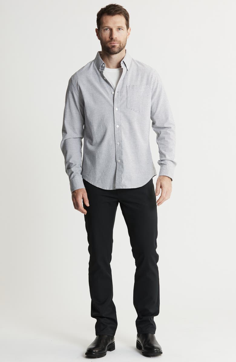 JACHS Classic Stretch Oxford Button-Up Shirt, Alternate, color, White/ Black