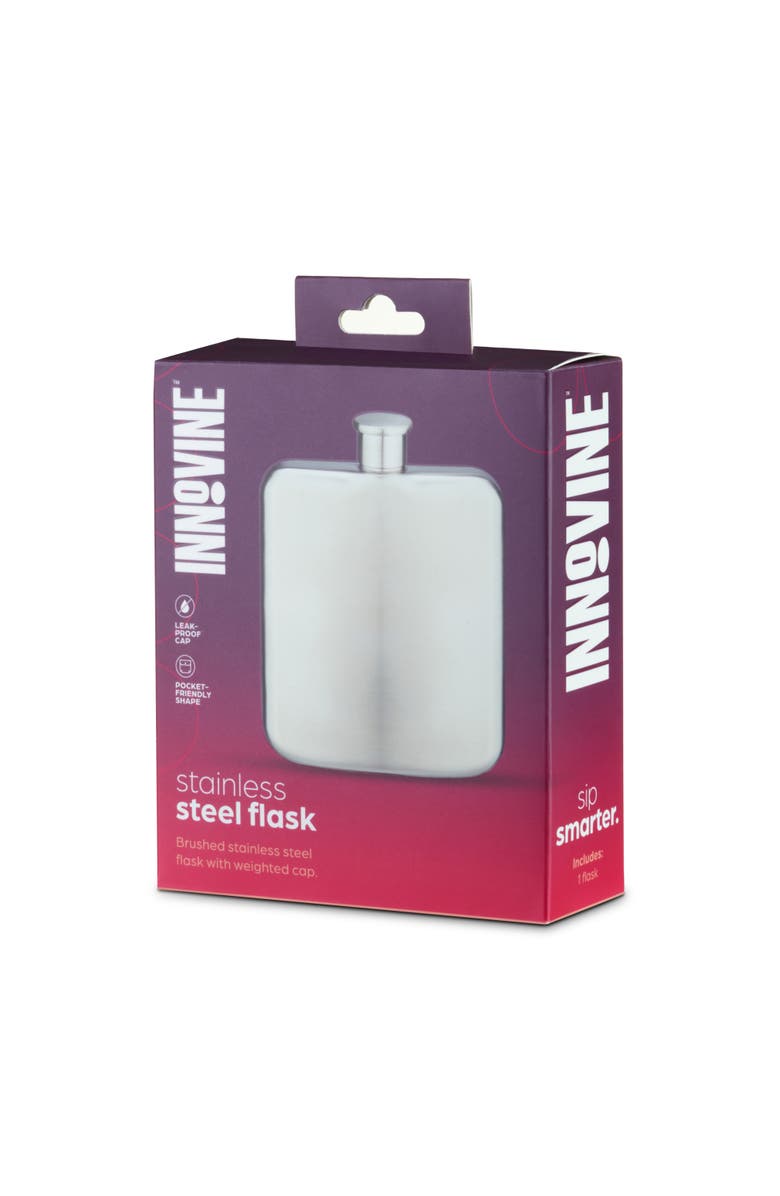 Innovine Brushed Stainless Steel Flask, Alternate, color,