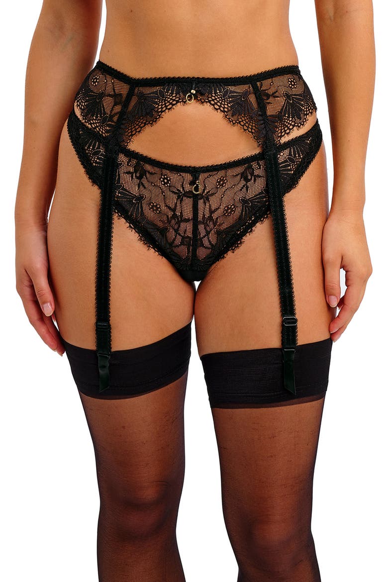 Fascinate Garter Belt, Main, color, BLACK