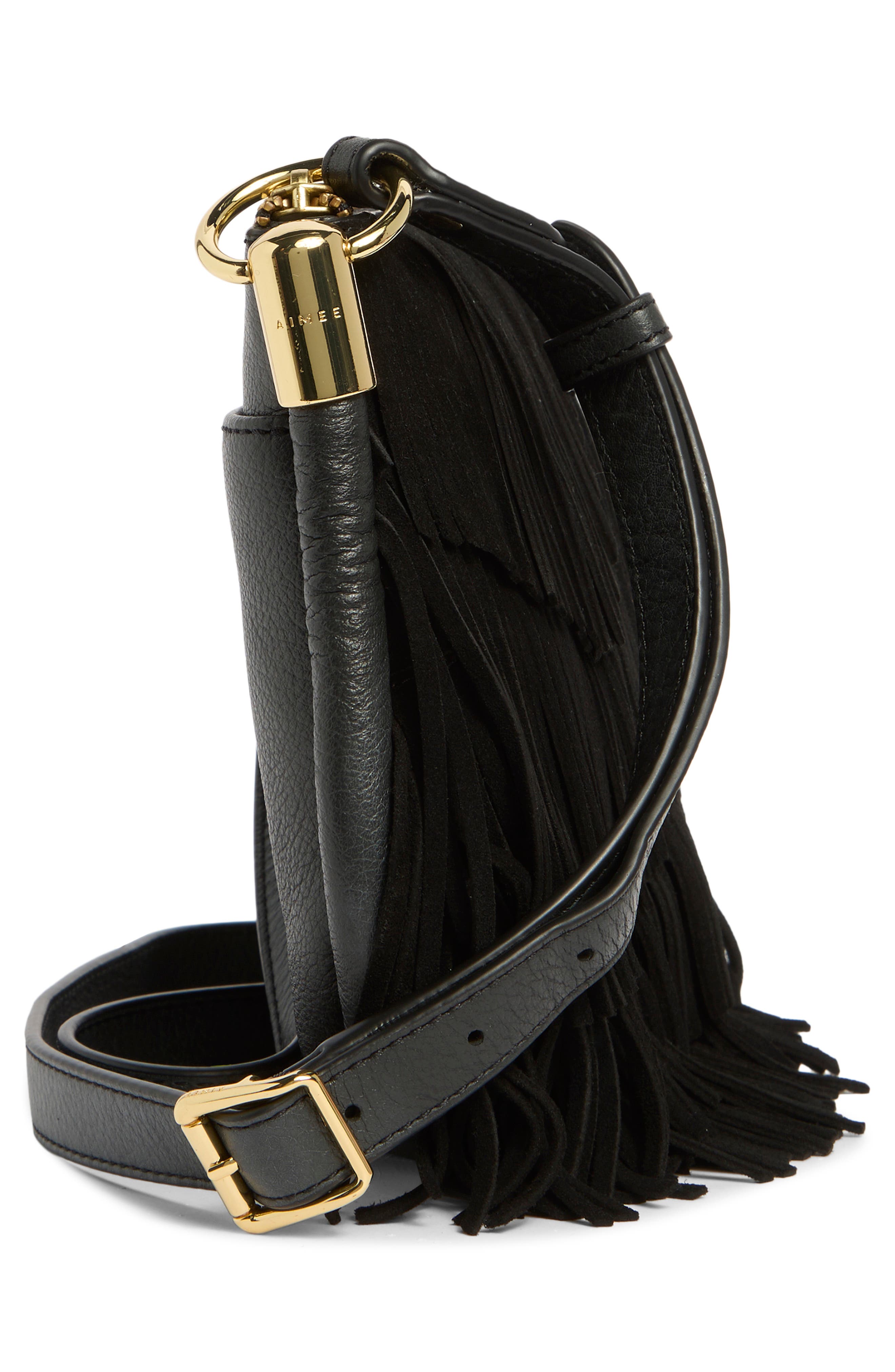 Soho Scene Vintage Crossbody Bag, Alternate, color, BLACK FRINGE