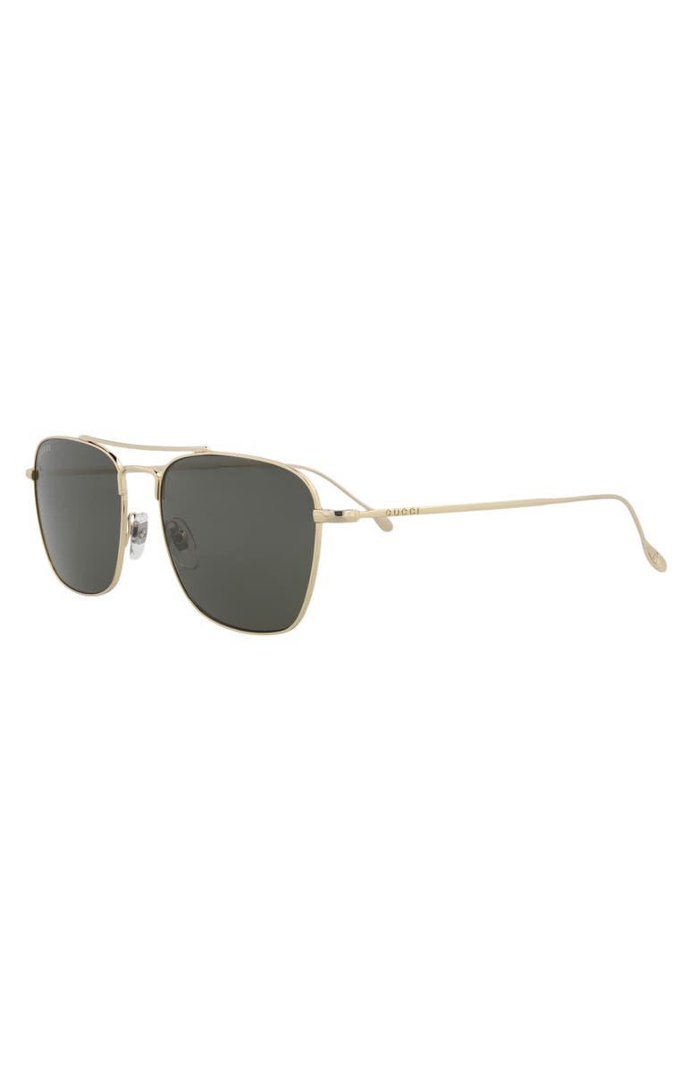 Gucci 56mm Aviator Sunglasses, Alternate, color, Gold Gold Grey