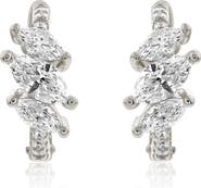 SUZY LEVIAN Marquis Cubic Zirconia Huggie Hoop Earrings