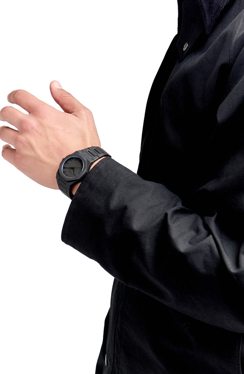 D1 Milano Shadow Polycarbon Bracelet Watch, 40.5mm, Alternate, color, Black
