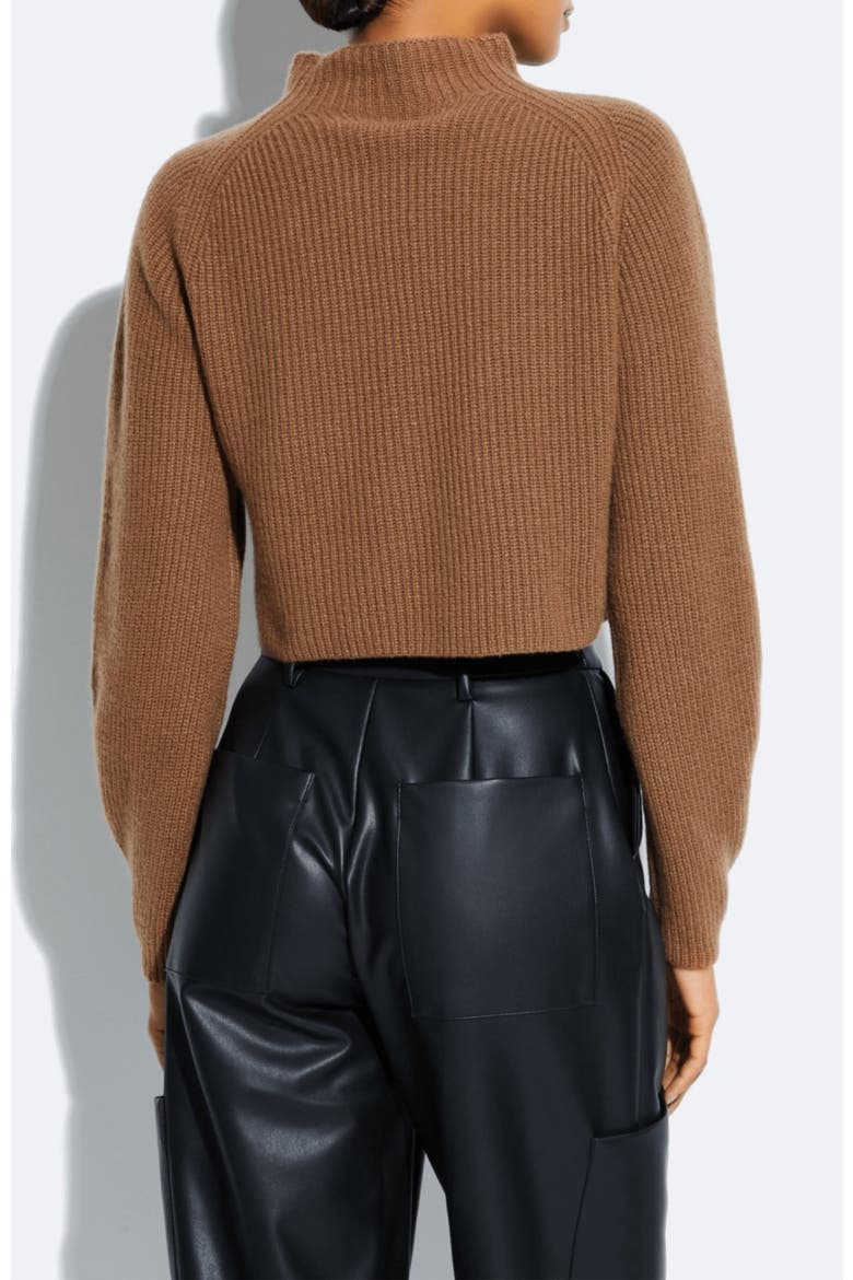 Airy Cashmere Silk Cropped Raglan Sweater, Alternate, color, Camel