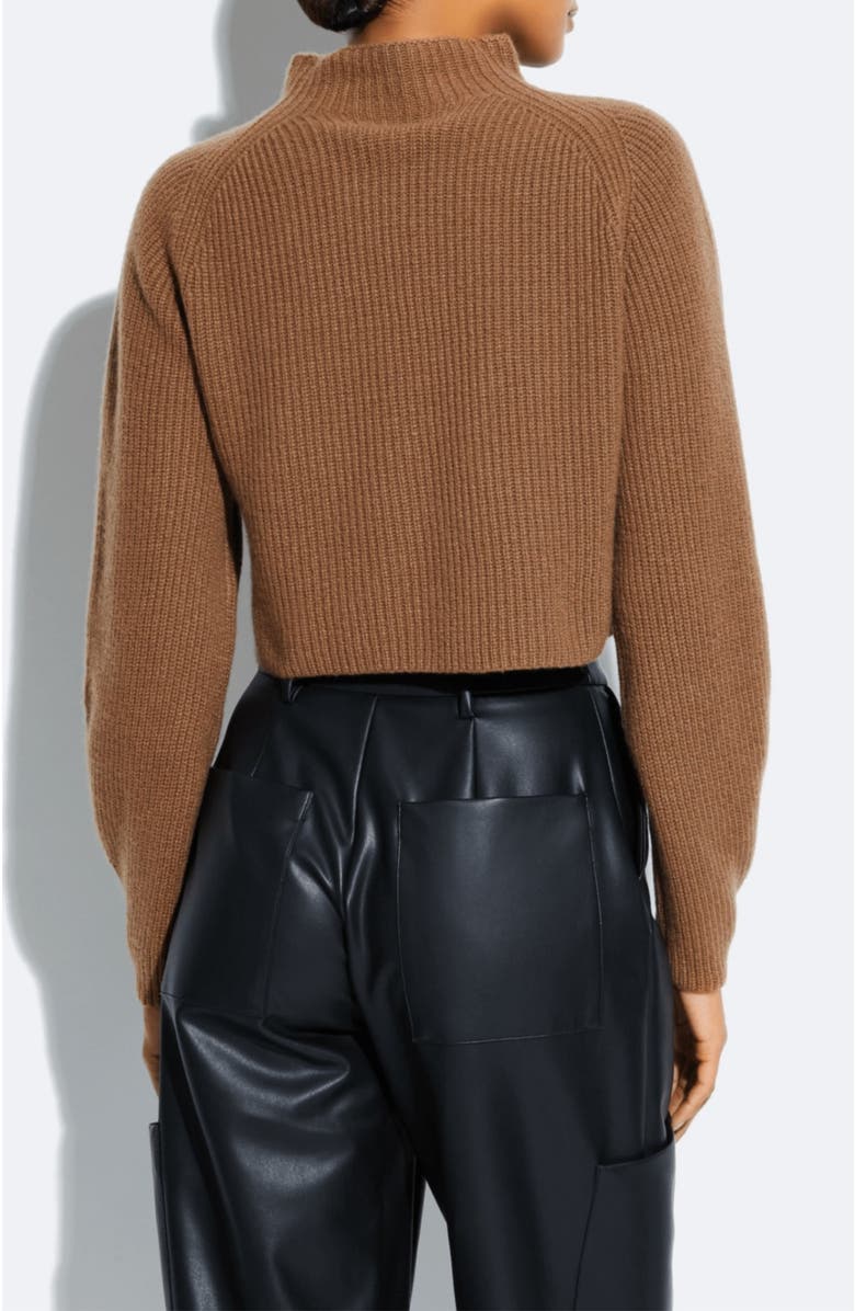 LAPOINTE Airy Cashmere Silk Cropped Raglan Sweater, Alternate, color, Camel
