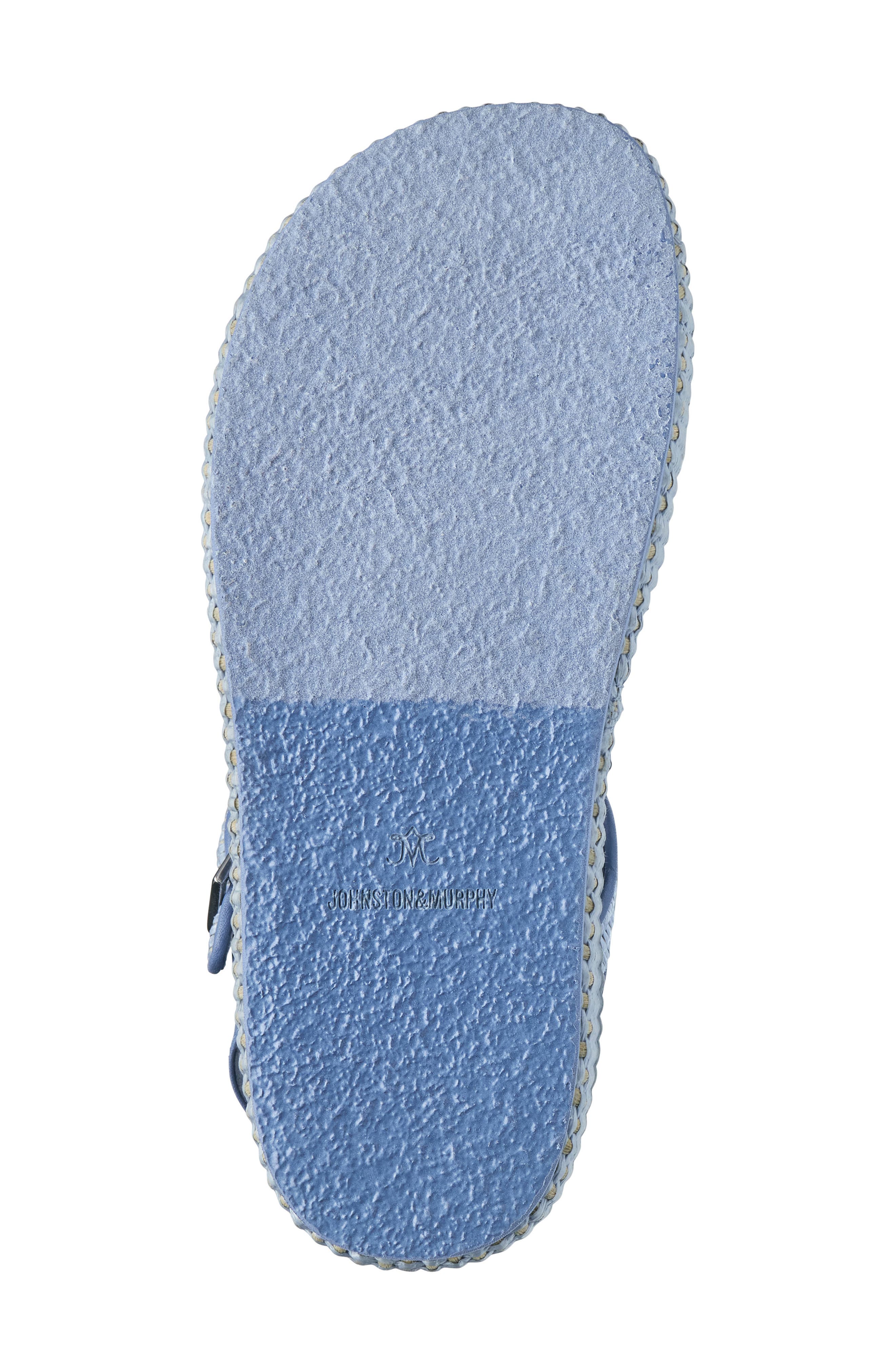 Johnston & Murphy Carli Ankle Strap Platform Sandal, Alternate, color, Light Blue Raffia