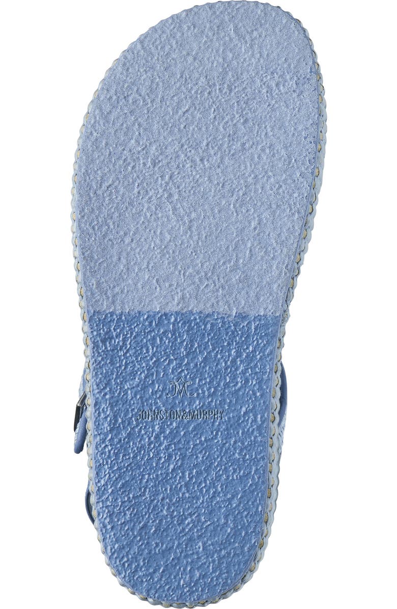 Johnston & Murphy Carli Ankle Strap Platform Sandal, Alternate, color, Light Blue Raffia