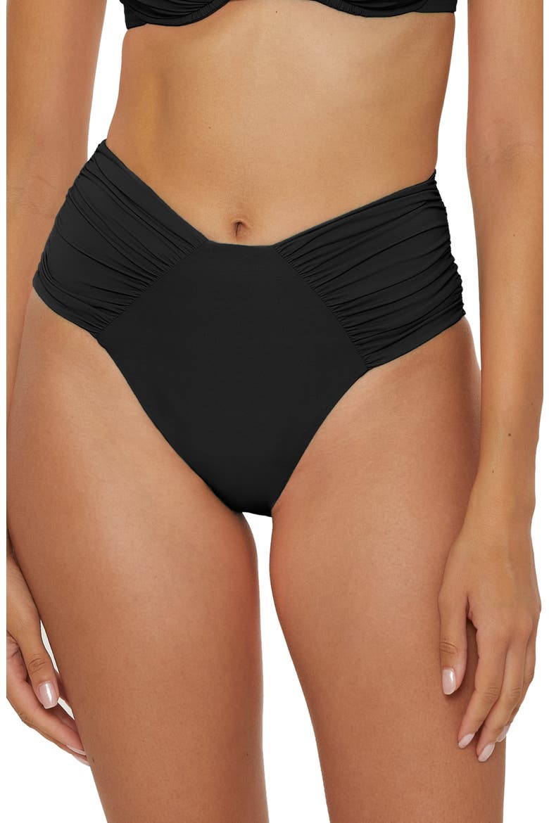 Color Code High Cut Bikini Bottoms, Main, color, BLACK