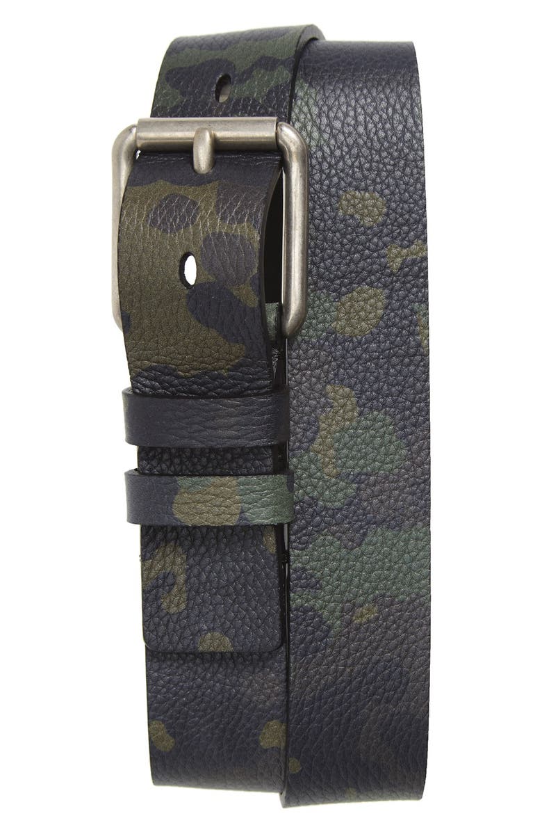 Burberry Camo Print Belt, Main, color,