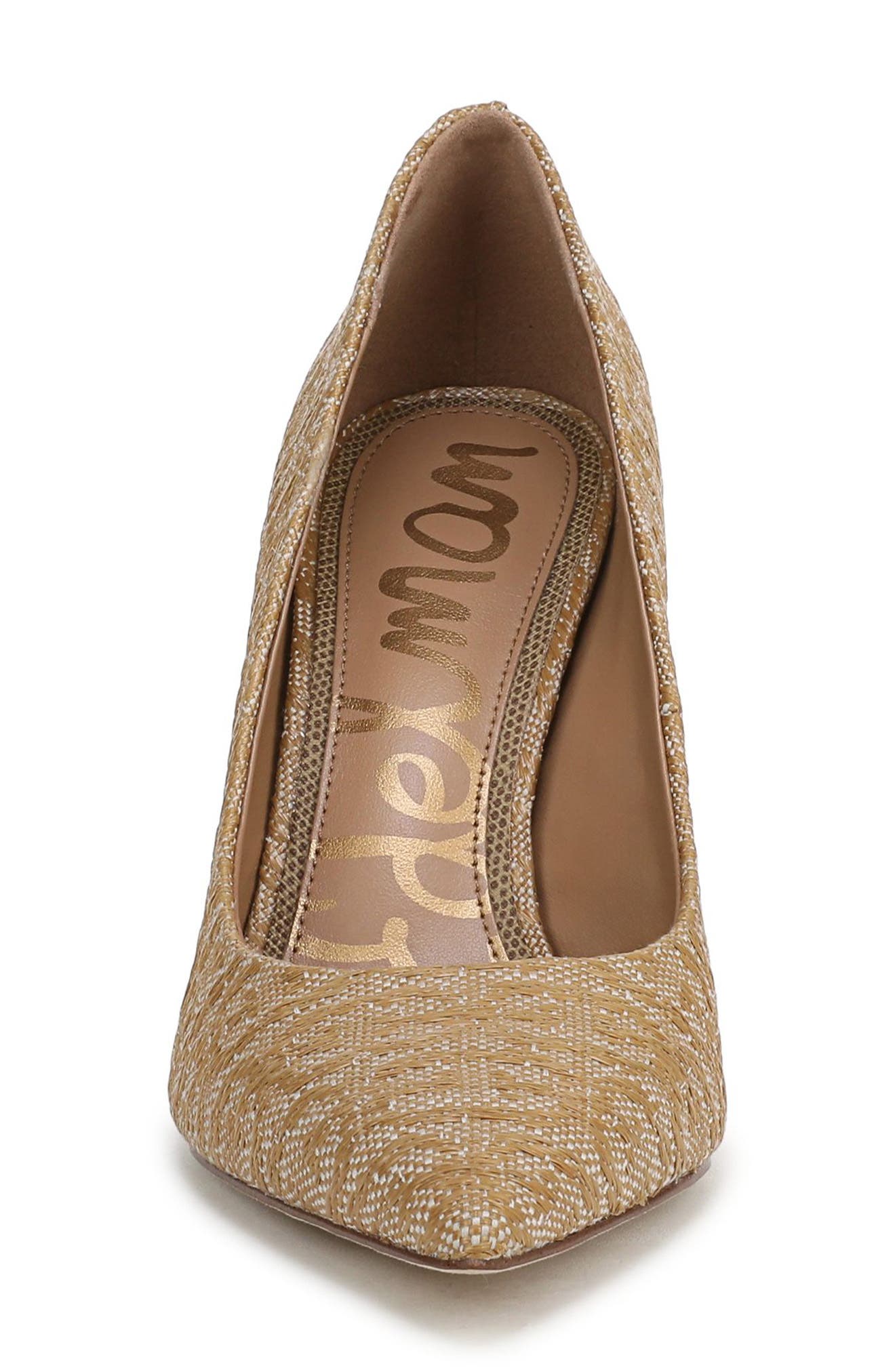Sam Edelman Hazel Raffia Pointed Toe Pump, Alternate, color, Sand