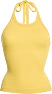 Re/Done Sylvie Ribbed Halter Tank