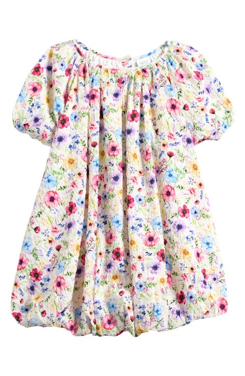 Kids' Puff Sleeve Floral Party Dress (Little Kid)