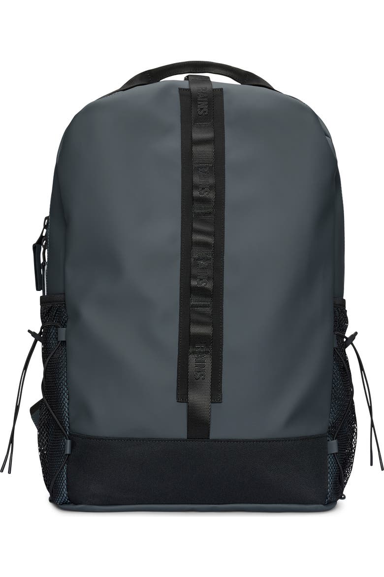 rains buckle-fastening flat backpack Rains Rolltop Rucksack in Black for $150 and has a laptop compartment on the inside and a spacious main compartment New week, new vibes