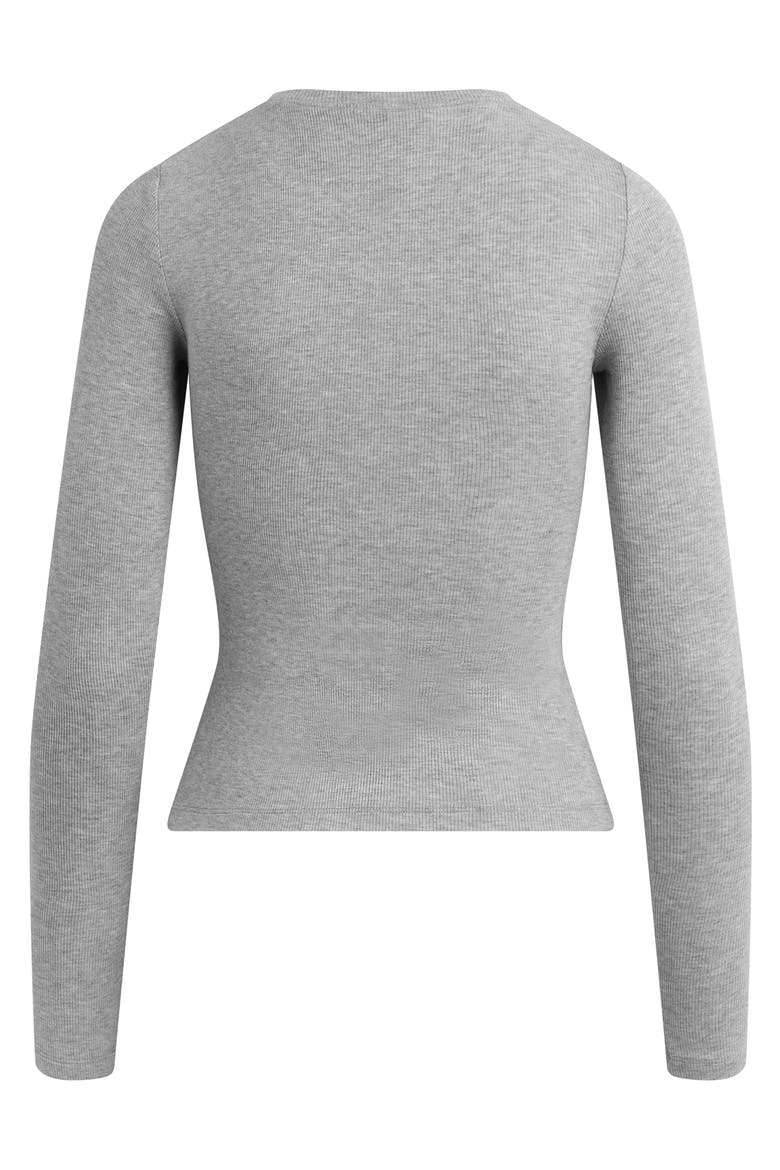 The Ribbed Top, Alternate, color, HEATHER GREY