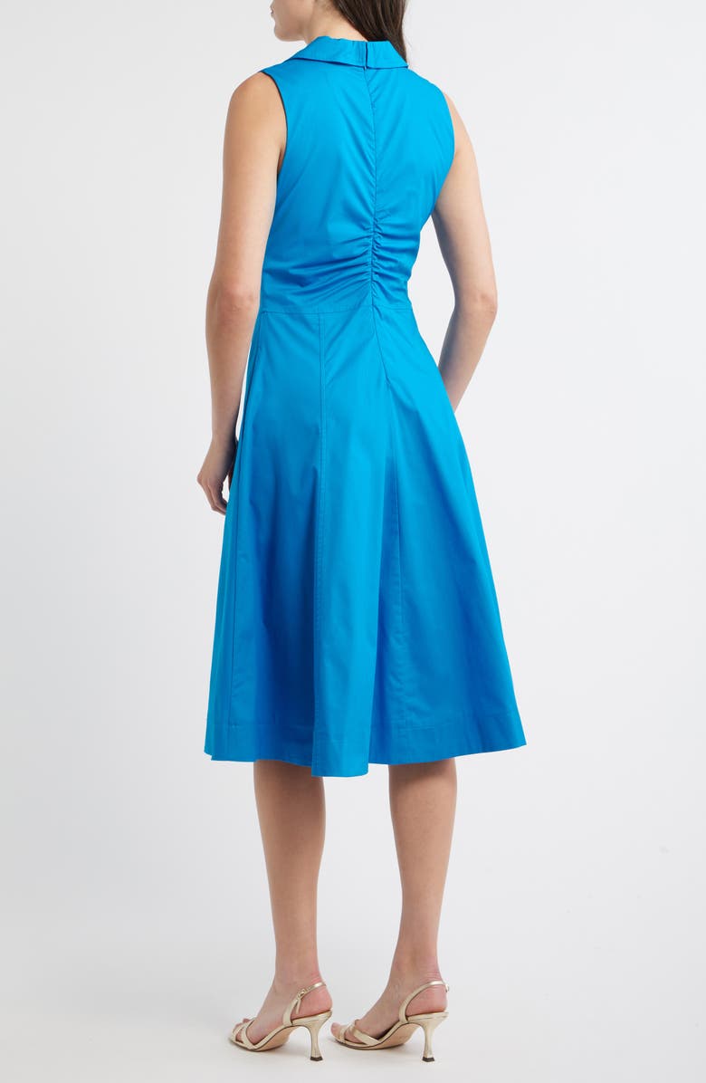 Tahari ASL Ruched Sleeveless Dress, Alternate, color, Blue Jewel