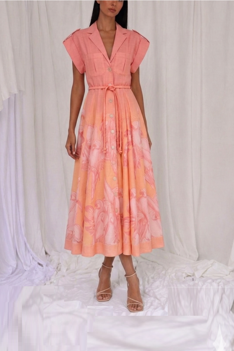 Guayaba Maxy Dress, Alternate, color, CORAL MACAW